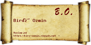 Biró Ozmin névjegykártya